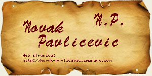 Novak Pavličević vizit kartica